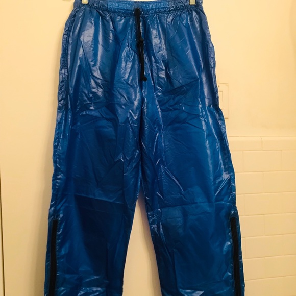 shiny nylon track pants